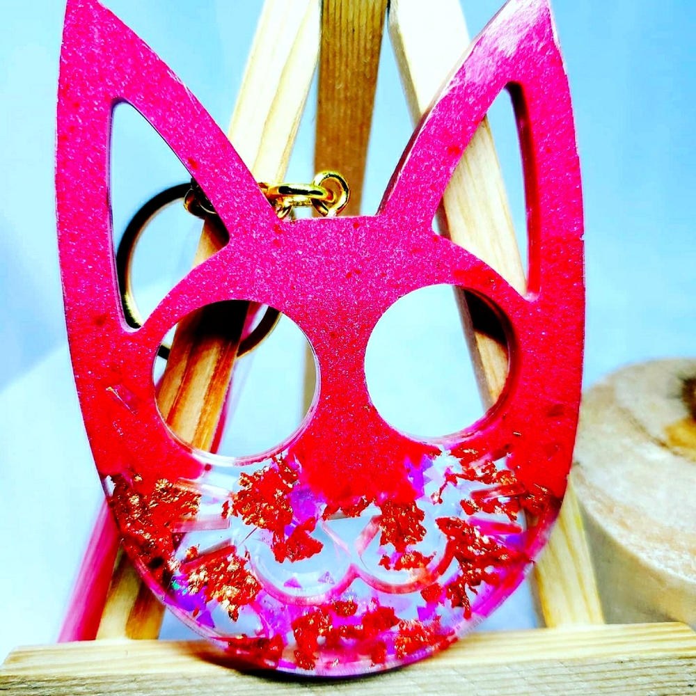 Cat defense Keychain